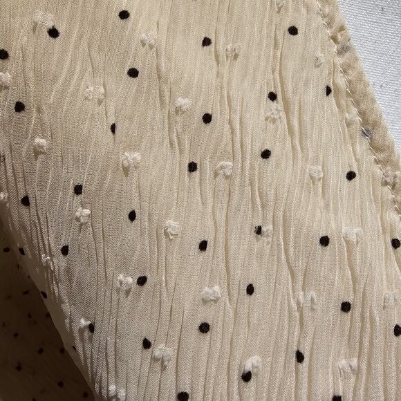 Just Me S Tiered  Dress Cream Holiday Party Cottagecore Vintage Wedding Guest - Picture 10 of 10